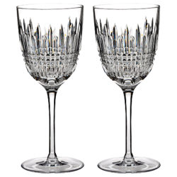 Waterford Lismore Diamond Cut Lead Crystal Goblet, Set of 2